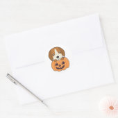 Beagle in pompoen zoete honden gelukkig Halloween Ronde Sticker (Envelop)
