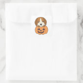 Beagle in pompoen zoete honden gelukkig Halloween  Vierkante Sticker (Tas)