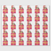 Beagle in Santa Hat Wrapping Paper Cadeaupapier (Vlak)