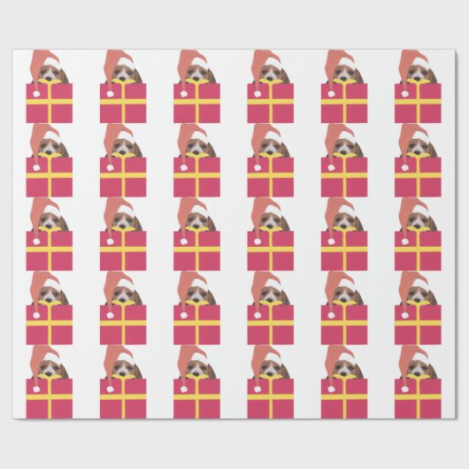 Beagle in Santa Hat Wrapping Paper Cadeaupapier (Vlak)