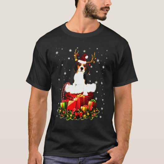 Beagle in Santa Sack Box Costume T-shirt (Voorkant)
