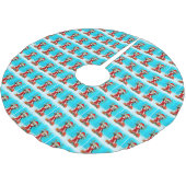 Beagle in sneeuw met kerstcadeaus en Dog House Kerstboom Rok (Gekanteld)