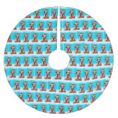 Beagle in sneeuw met kerstcadeaus en Dog House Kerstboom Rok (Voorkant)