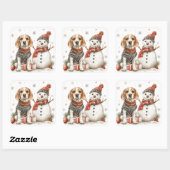 Beagle in Sweater beroemd gemaakt door Snowman Vierkante Sticker (Vel)
