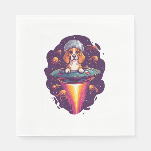 Beagle – Intergalactische hondenontmoeting Servet (Voorkant)