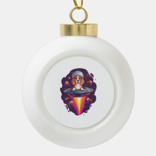 Beagle - Intergalactische Ontmoeting met Honden Keramische Bal Ornament