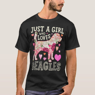 Beagle is een meisje dat gek is op beagles die blo t-shirt