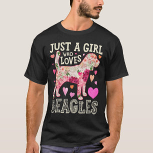 Beagle is een meisje dat gek is op beagles die blo t-shirt