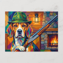Beagle Jäger Pop Art – Moderner Jagdhund Briefkaart