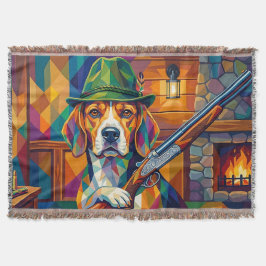 Beagle Jäger Pop Art – Moderner Jagdhund Deken