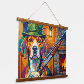 Beagle Jäger Pop Art – Moderner Jagdhund Hangend Wandkleed (Gebogen)