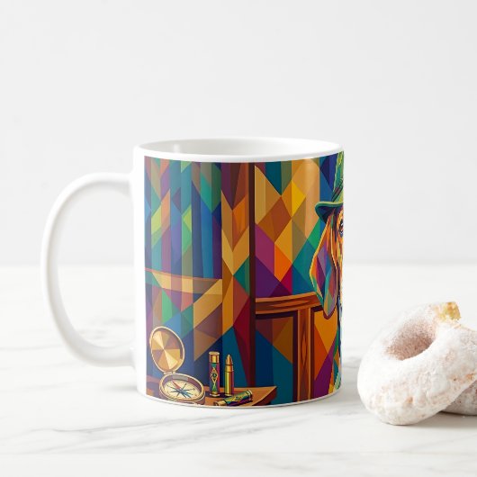 Beagle Jäger Pop Art – Moderner Jagdhund Koffiemok (Met donut)