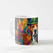Beagle Jäger Pop Art – Moderner Jagdhund Koffiemok (Voorkant links)