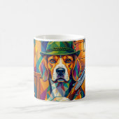 Beagle Jäger Pop Art – Moderner Jagdhund Koffiemok (Center)