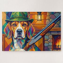 Beagle Jäger Pop Art – Moderner Jagdhund Legpuzzel