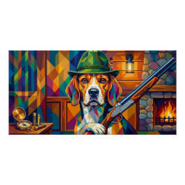 Beagle Jäger Pop Art – Moderner Jagdhund Perfect Poster