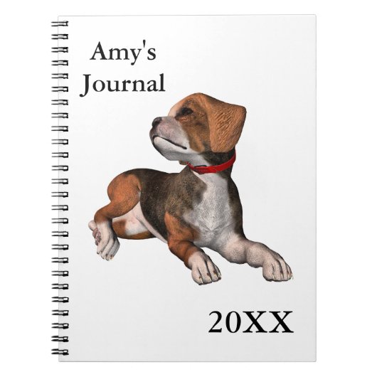 Beagle Journal-met naam/Jaar Notitieboek (Voorkant)
