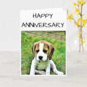 Beagle Jubileum Kaart (Gele Bloem)