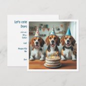 Beagle kaart, Beagle verjaardag, Beagle Kaart (Voorkant / Achterkant)
