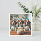 Beagle kaart, Beagle verjaardag, Beagle Kaart (Staand voorkant)