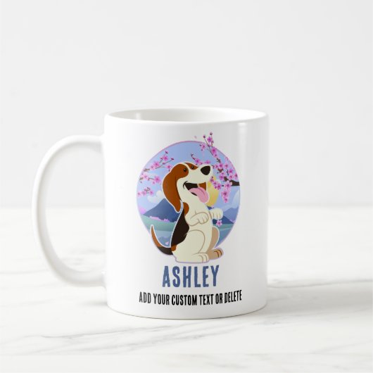 Beagle kawaii schattig cadeau hond huisdier koffiemok (Links)