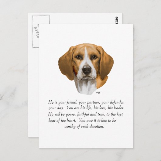 Beagle Keepomwille MALE Briefkaart (Voorkant / Achterkant)