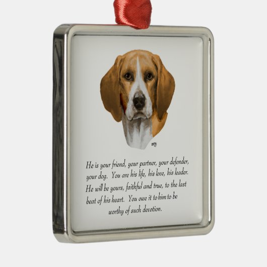 Beagle Keepomwille MALE Metalen Ornament (Rechts)