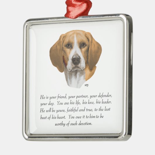 Beagle Keepomwille MALE Metalen Ornament (Links)
