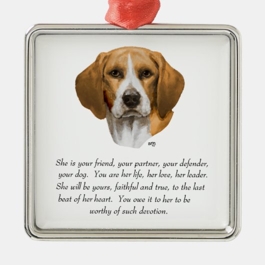 Beagle Keepomwille Metalen Ornament (Voorkant)