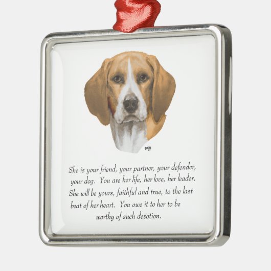 Beagle Keepomwille Metalen Ornament (Links)
