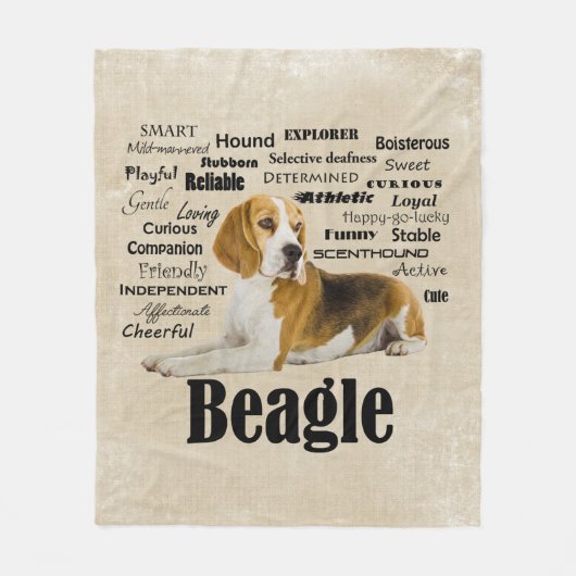 Beagle kenmerken fleece deken (Voorkant)