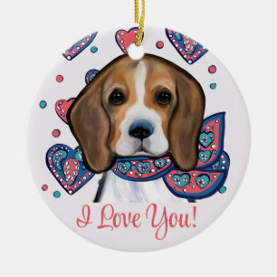 Beagle keramisch ornament