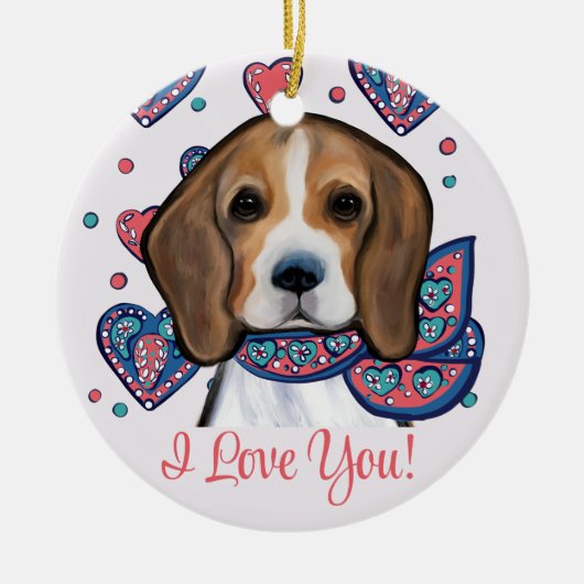 Beagle keramisch ornament (Voorkant)