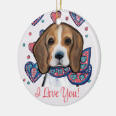 Beagle keramisch ornament (Links)