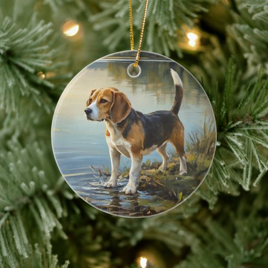 Beagle Keramisch Ornament (Boom)