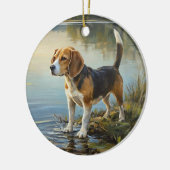 Beagle Keramisch Ornament (Links)