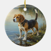 Beagle Keramisch Ornament (Achterkant)