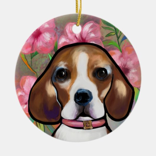 Beagle keramisch ornament (Voorkant)