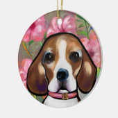 Beagle keramisch ornament (Links)