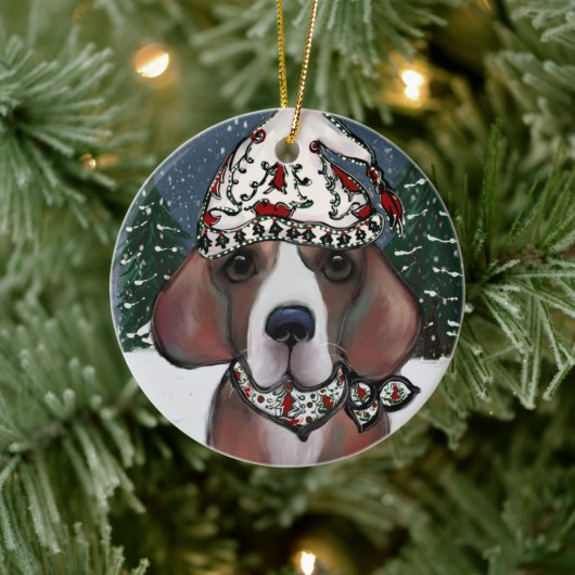 Beagle Keramisch Ornament (Boom)