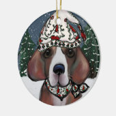 Beagle Keramisch Ornament (Links)