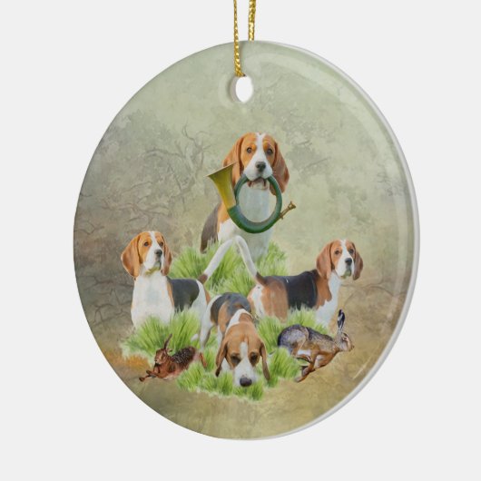 Beagle Keramisch Ornament (Links)