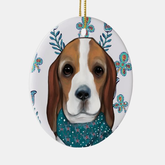 Beagle Keramisch Ornament (Rechts)