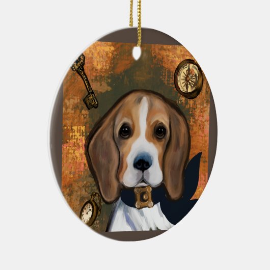 Beagle Keramisch Ornament (Rechts)