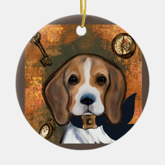 Beagle Keramisch Ornament (Voorkant)