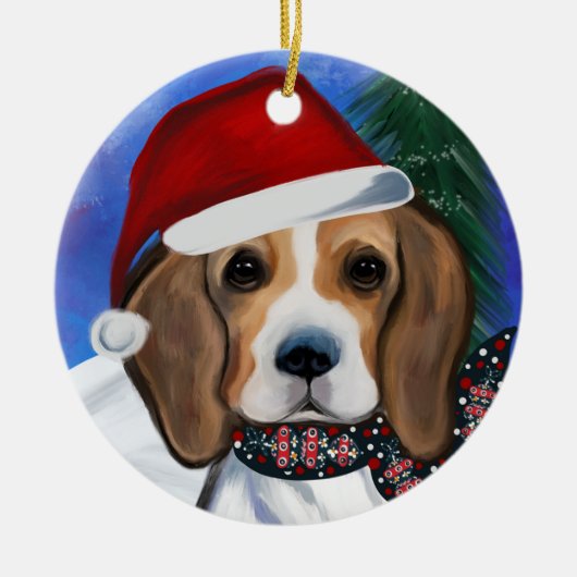 Beagle keramisch ornament (Voorkant)