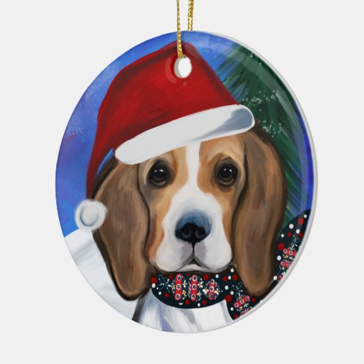 Beagle keramisch ornament (Links)