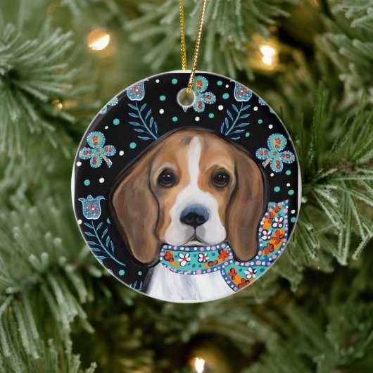 Beagle keramisch ornament (Boom)