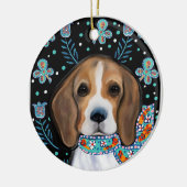 Beagle keramisch ornament (Links)