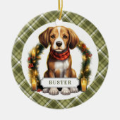 Beagle keramische cirkel Ornament (Voorkant)